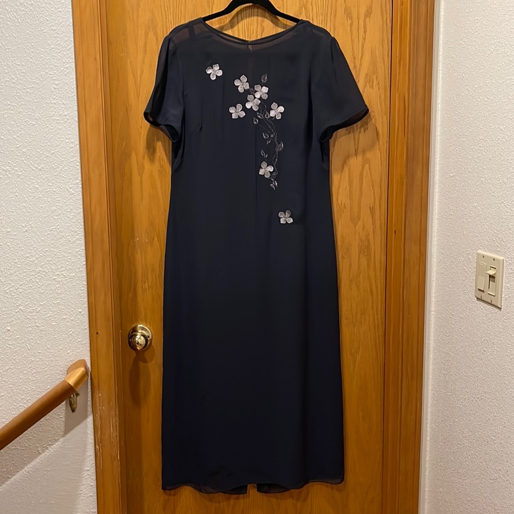 Talbots party evening dress floral 12